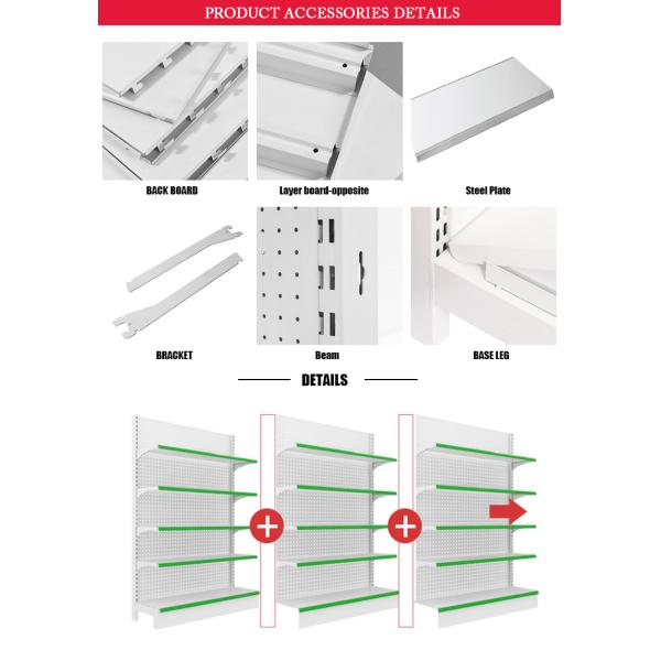 Custom Metal Supermarket Shelf Light Duty Retail Display Stand