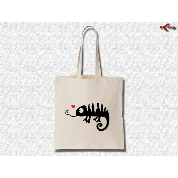 Buy Cotton Tote Bag Women Chameleon in Love - Tote Bag for Women  by loonde GOOD price and best server at wholesale prices