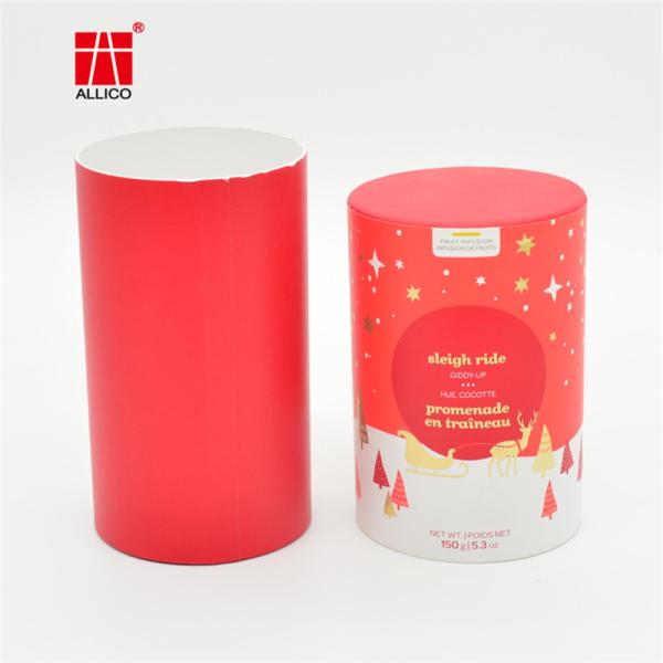 OEM Red Kraft Paper Cylinders , 150g 5.3cm Tea Packaging Boxes
