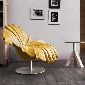 Nordic Light Luxury Velvet Flower Petal Chair Hotel Showroom Stainless Steel