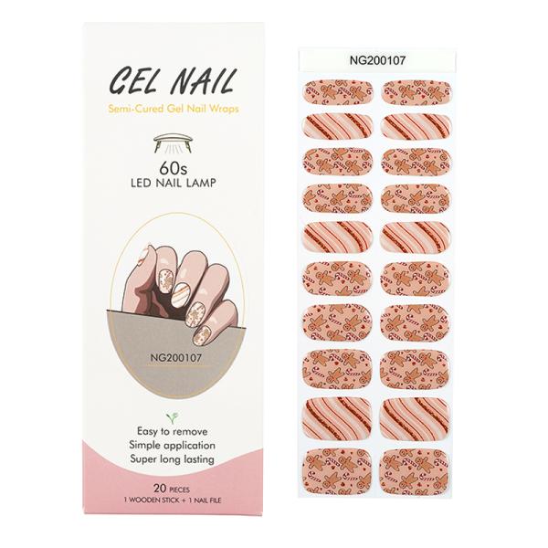 2023 Uv gel french style nail beauty product wholesale new UV Gel Nail stickers semi cured gel nail wraps