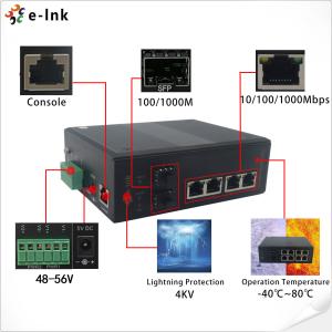 Durable Industrial Ethernet POE Switch 4 Port 10/100/1000T 802.3at PoE+ 2 Port