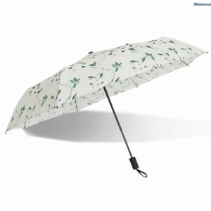 190T Pongee Foldable Manual Open Umbrella With Fiberglass Ribs