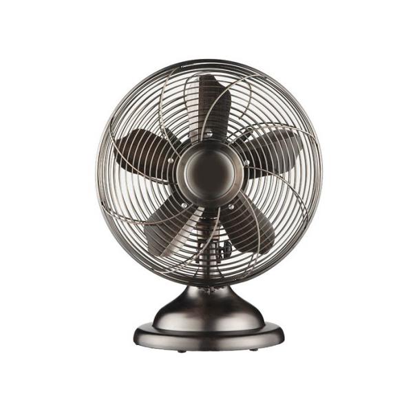 Personal Elegant Metal Quiet Retro Desk Fan 12 Inch for Office & Home