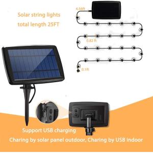 Ip44 Waterproof Solar G40 Outdoor LED Patio String Lights