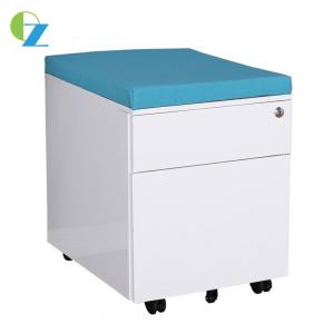 China Customized Office 2 Drawer Under Desk File Cabinet Side Handle With Seat Pad on sale