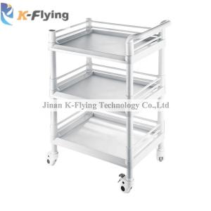 Three Layer Hospital Instrument Trolley Diagonal Brake