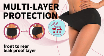 Woman underwear 4 layer period panties high absorbing 25-35ml middle rise