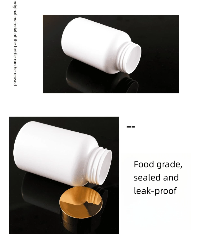 Custom Factory Food Grade 140-300ml White Pet Plastic Supplement Pill Capsule