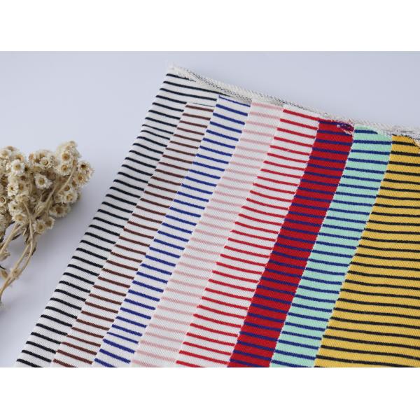 100% Cotton Black And White Striped Fabric Soft French Terry Material 185cm