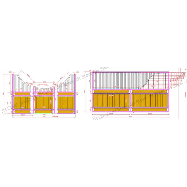 Technical drawing of horse stable front panel