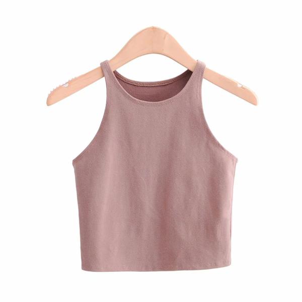 The New Summer 2022 Round Neck Sleeveless Vest In Solid Color