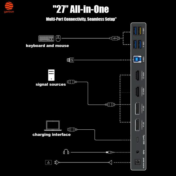 27-Inch Monitor with Articulating Arm & 1080p Webcam: Ultra-Flexible Height/Tilt/Swivel Adjustment for Ergonomic Office Setup – Crisp QHD/UHD Display