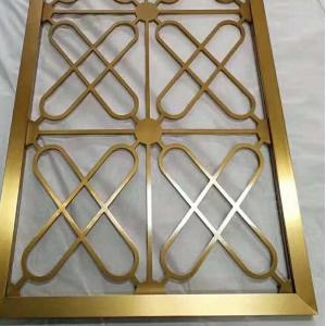 Modern luxury stainless steel electroplating gold 8ft screen room divider