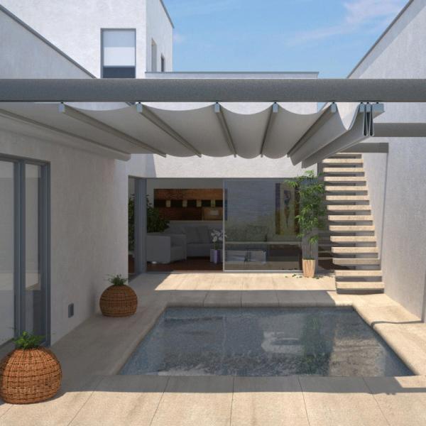 Private Residence Retractable Louvered Roof Systems Metal Garage Awning