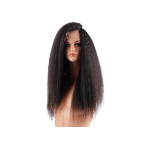 Quality Resilient Thick Virgin Remy Human Lace Front Wigs 18&quot; Kinky Straight Comb Easily for sale