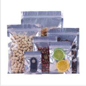 Metalized resealable Foil Plastic Packaging Bag pouch Clear Front Moisture Proof