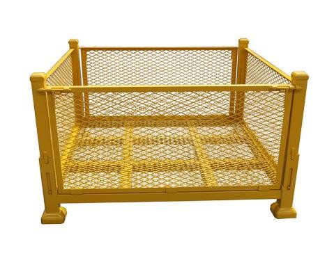 Buy Yellow Callapsible Metal Storage Containers / 1000 Kg Capacity Pallet Stillage Cage at wholesale prices