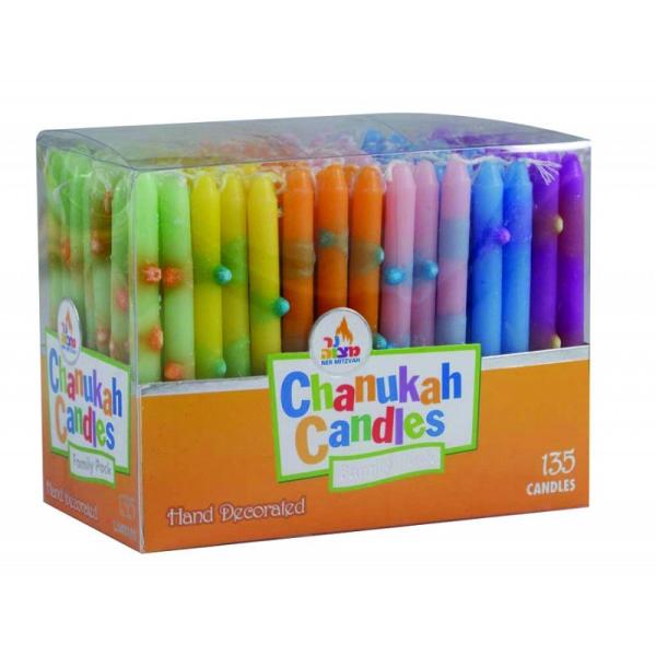 Buy 135pk 100% paraffin wax unscented family pack  chanukah candles packed into gift box at wholesale prices