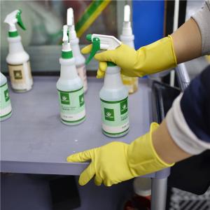 China Anti Chemicals Long Sleeve Rubber Gloves Unlined Abrasion Resistance on sale