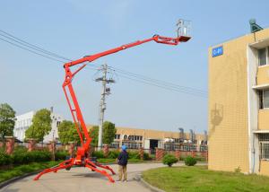 Quality 10m Max Platform Height Towable Boom Lift with Hydraulic Outriggers and Outrigger Interlocks for sale