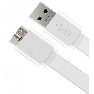 China White Flat Cable USB 3.0 MALE to Micro for Samsung Galaxy S5 on sale