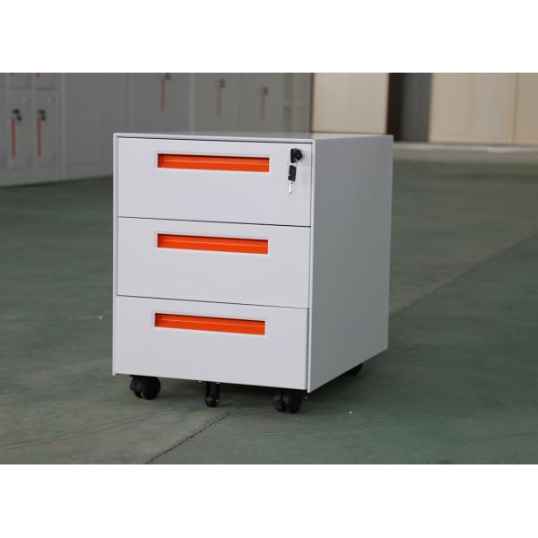 Buy Smooth 3 Drawer Mobile Pedestal File Cabinet Cold Rolling Steel Plate at wholesale prices