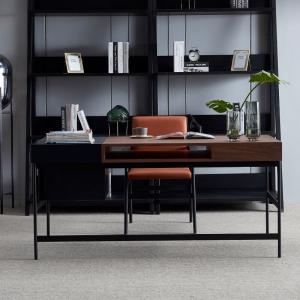 Walnut Study Computer Desk With Chair Set For Hotel Study Home Office