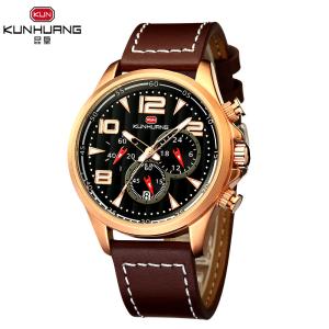 Leather Band Anolog Display 3 ATM Precision Quartz Watch