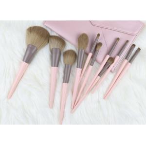 Vegan Synthetic Bristle Pink 11pcs Premium Makeup Brushes With Bag