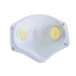 Breathable Comfortable DM027 V Dust Mask with Double Valves and Pre-formed Nose Shape