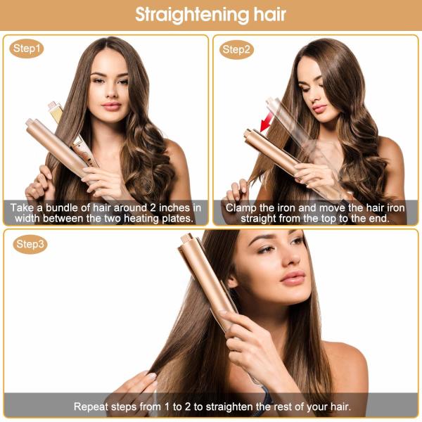 49W Hot Hair Tool , 450F 2 In 1 Hair Straightener And Curler