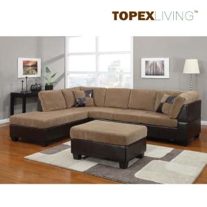Buy cheap Light Brown Corduroy Sectional Sofa 2pc Set Sofa Couch Chaise Sofa Set with from wholesalers