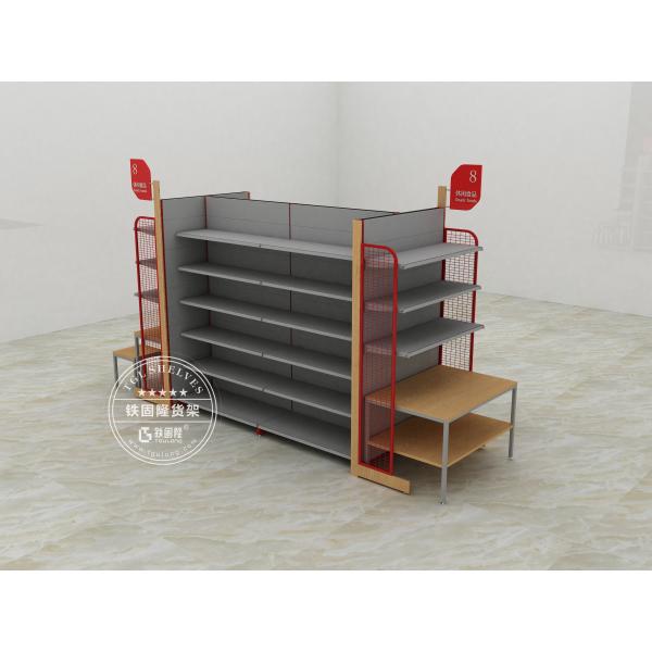 Aluminum Alloy 6063 Supermarket Shelf Rack Super Market Racks Systems Rust Resistant