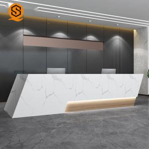 Joint Invisible LED Reception Desk Seamless Splicing Marble Artificial Stone