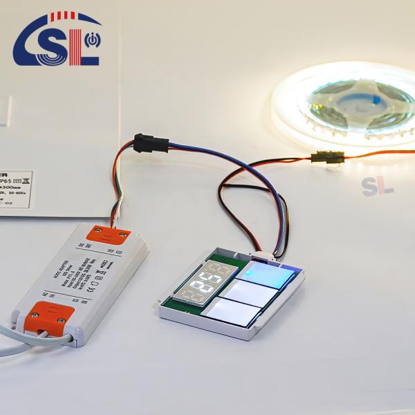 Customized DC12V SL Split Tripple Button Tripple Color Touch Sensor Switch Radar Time Temperature Display Screen with bracket Smart Mirrors