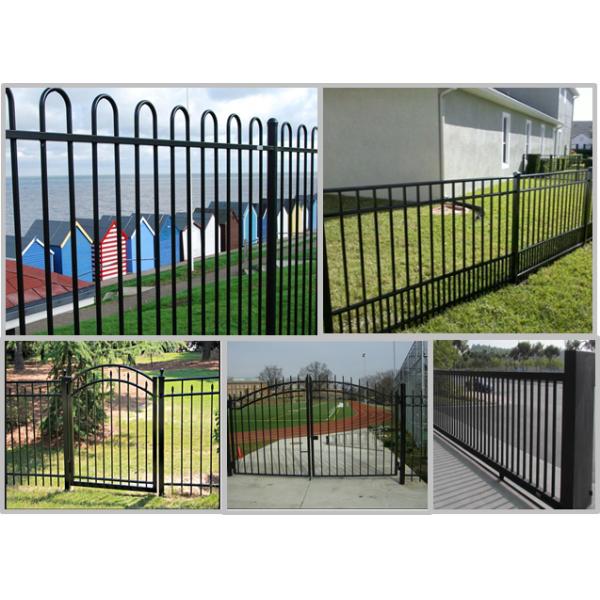 Heavy Duty Black Steel Fence For Commercial Project OEM / ODM Available