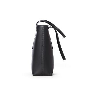 BSCI Ladies Tote Handbag Niche Black Leather Tote Bag
