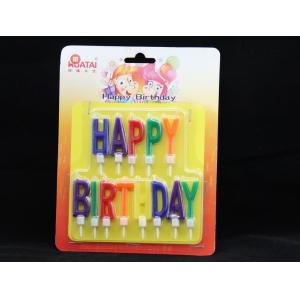 China Colorful 13 Pcs Happy Birthday Letter Shaped Candles With White Plastic Holder on sale
