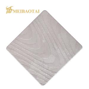 Slit Edge Silver Embossed Stainless Steel Sheet 1219x2438mm