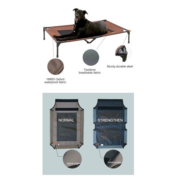 1680D 24in Waterproof Washable Dog Bed Detachable Cooling