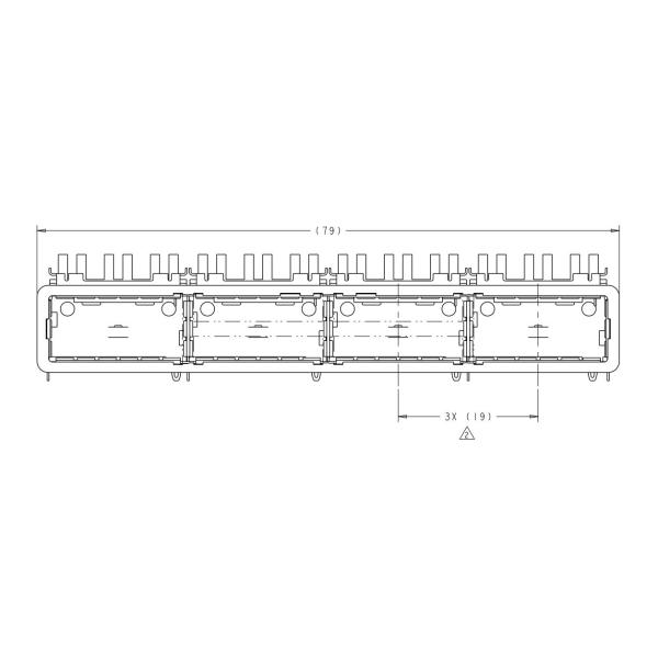 TE 2007625-1 QSFP+ 1x4 Cage With Heat Sink 14 Gb/s Press-Fit Through Hole
