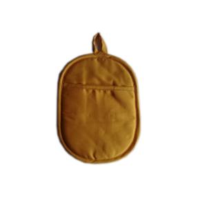 Fabric Potholder wiith Weaved Silionce Grip with Pocket ,Yellow