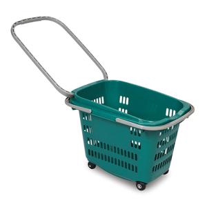 395MM 45L Grocery Handheld Shopping Baskets With Handles Roller Container