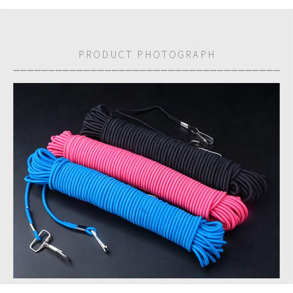 Polyester Magnet Fishing Rope 10mm 65ft UV Resistant With 2 Locking Carabiners