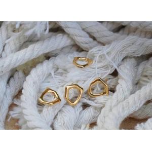 Irregular Circle 9k Gold Earrings 8mm Dimension for Anniversary