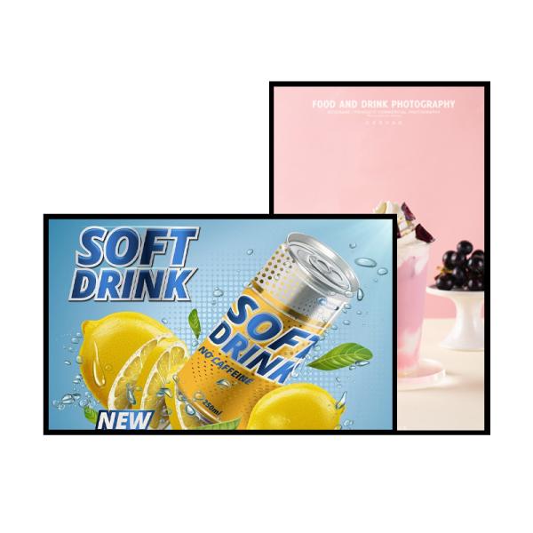 Buy 43 Inch Wall Mount Backlit Menu Board - All Black Right Angle Integrated Digital Signage for Restaurant/Cafe at wholesale prices