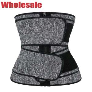 Neoprene Sauna Belt Double Belted Waist Trainer With Velcro Straps