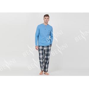 100% Cotton Slub Jersey Fabric Men'S Luxury Pajama Sets , Mens Matching Pajamas