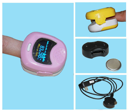 Pink Pocket SPO2 Finger Pulse Oximeter Readings for Kids AH - 50QB